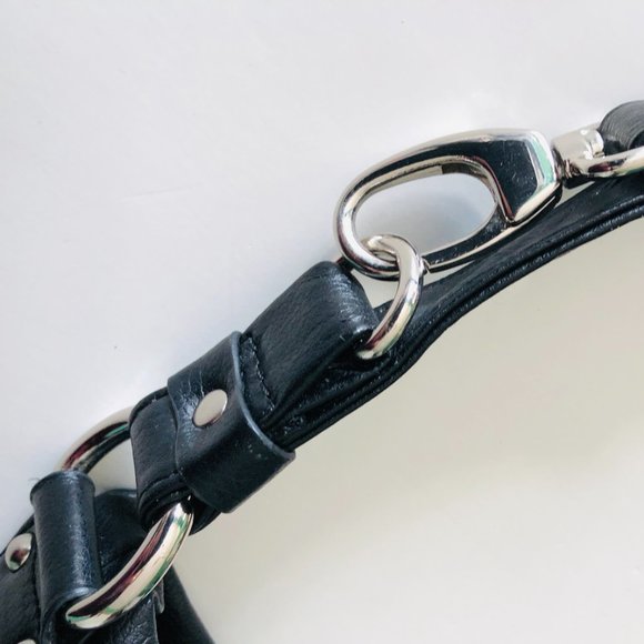 VINTAGE NYC Perlina Black Leather Shoulder Bag EUC - Picture 3 of 9